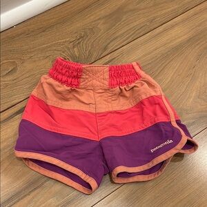 Patagonia Kids Colorblock Shorts - Pink, Orange, Purple